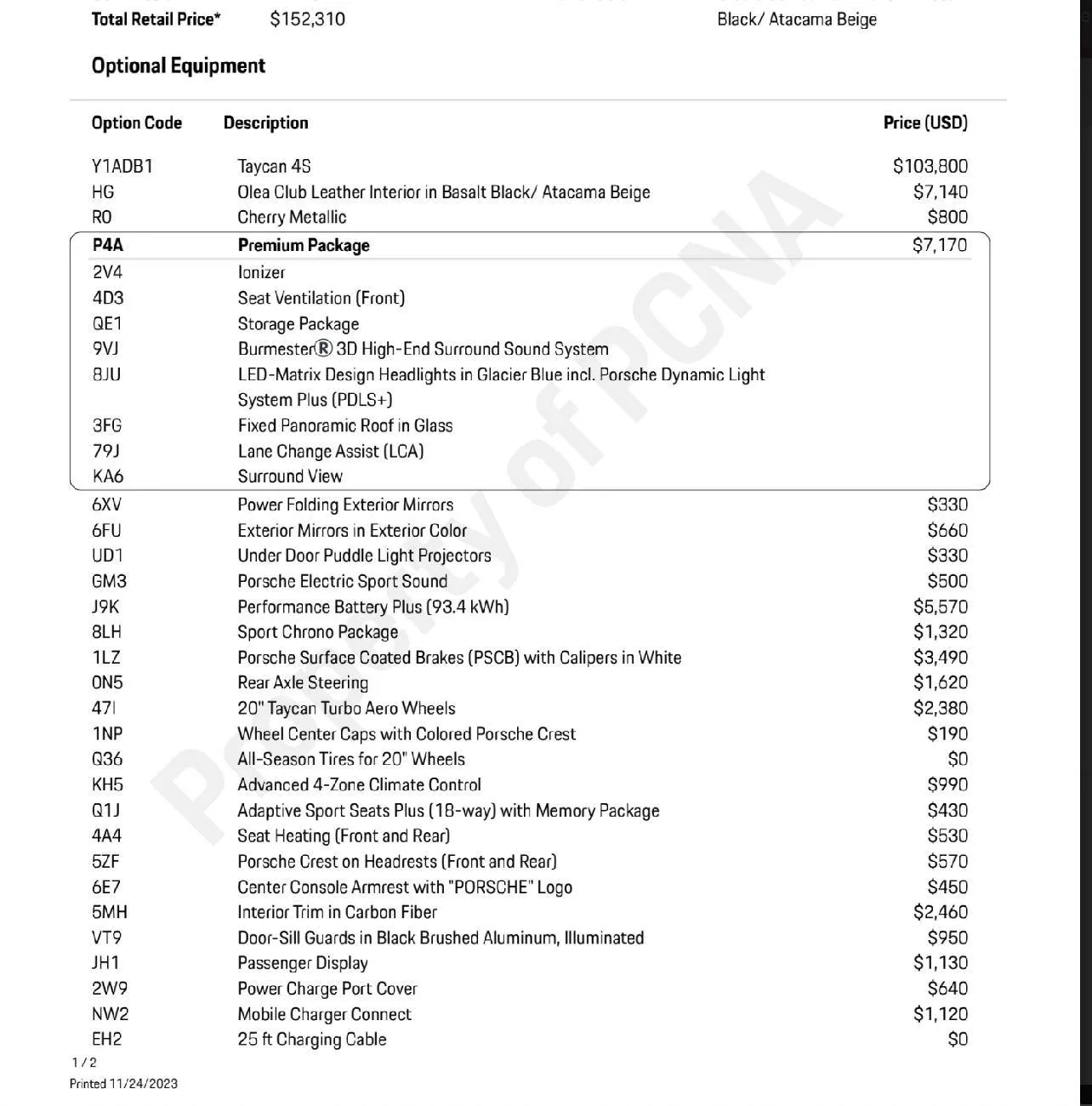 Porsche Taycan 2021 Taycan 4S - Lease Transfer - 152k MSRP, asking 1280pm Screenshot 2024-03-04 at 6.15.43 PM