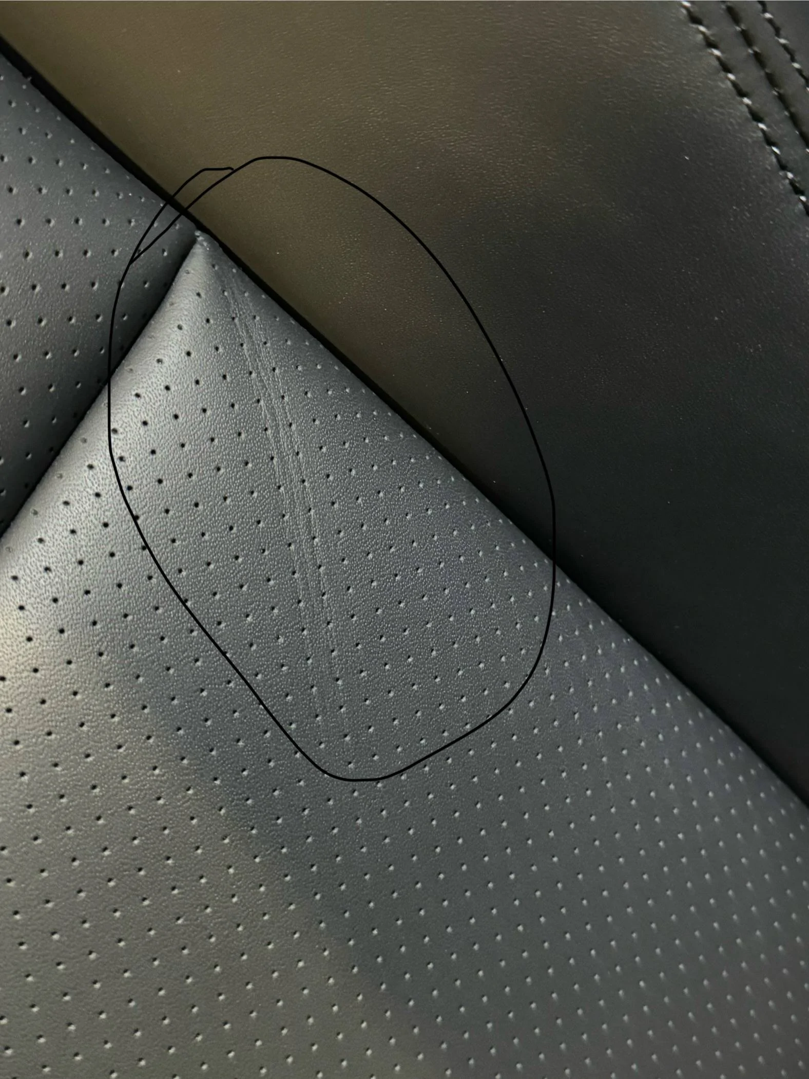 Porsche Taycan Mark on driver seat (brand new Taycan) IMG_0270