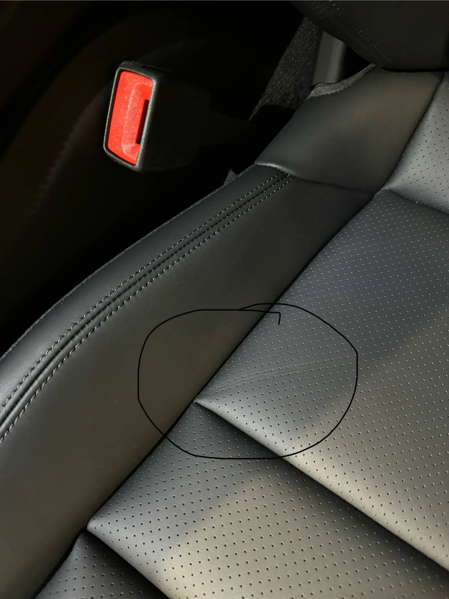 Porsche Taycan Mark on driver seat (brand new Taycan) IMG_0271