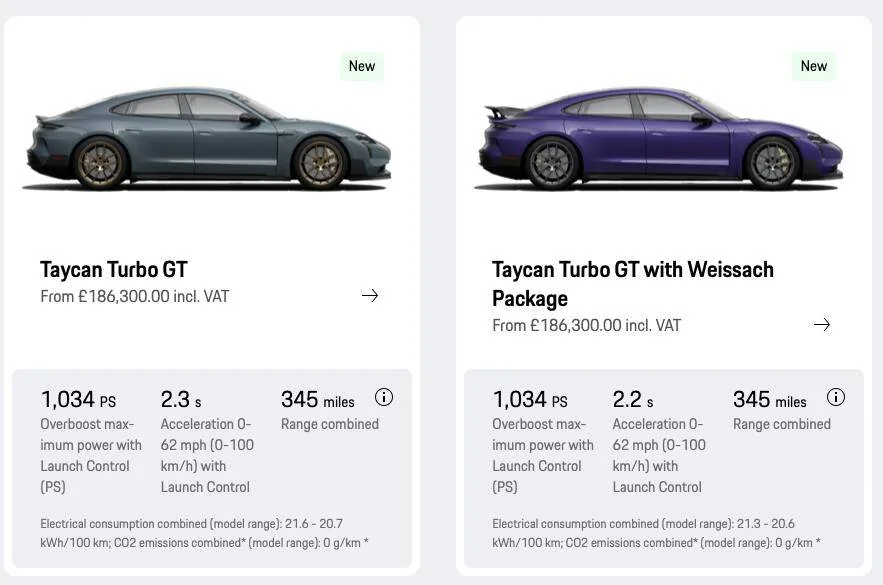 Porsche Taycan World Premiere: 2025 Taycan Turbo GT and Taycan Turbo GT with Weissach Package Screenshot 2024-03-11 at 14.14.05