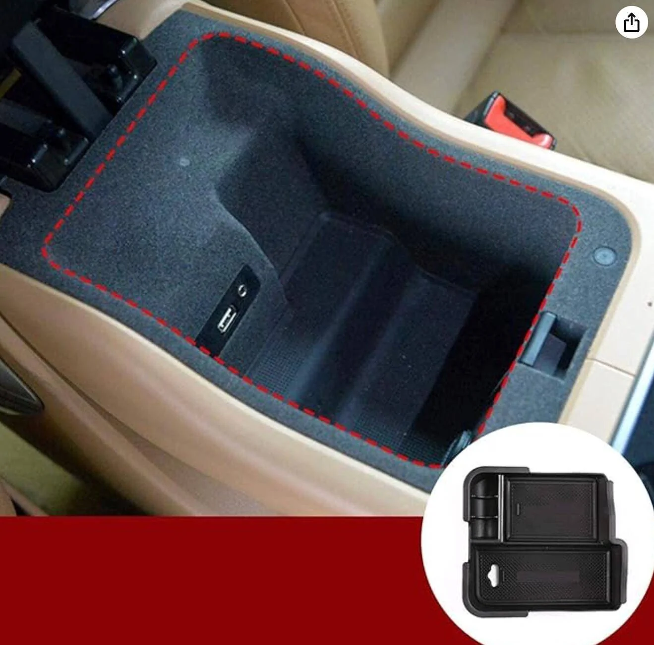 Porsche Taycan Center Console Shallow Tray for MagSafe Wireless Charging 1710176433746-py