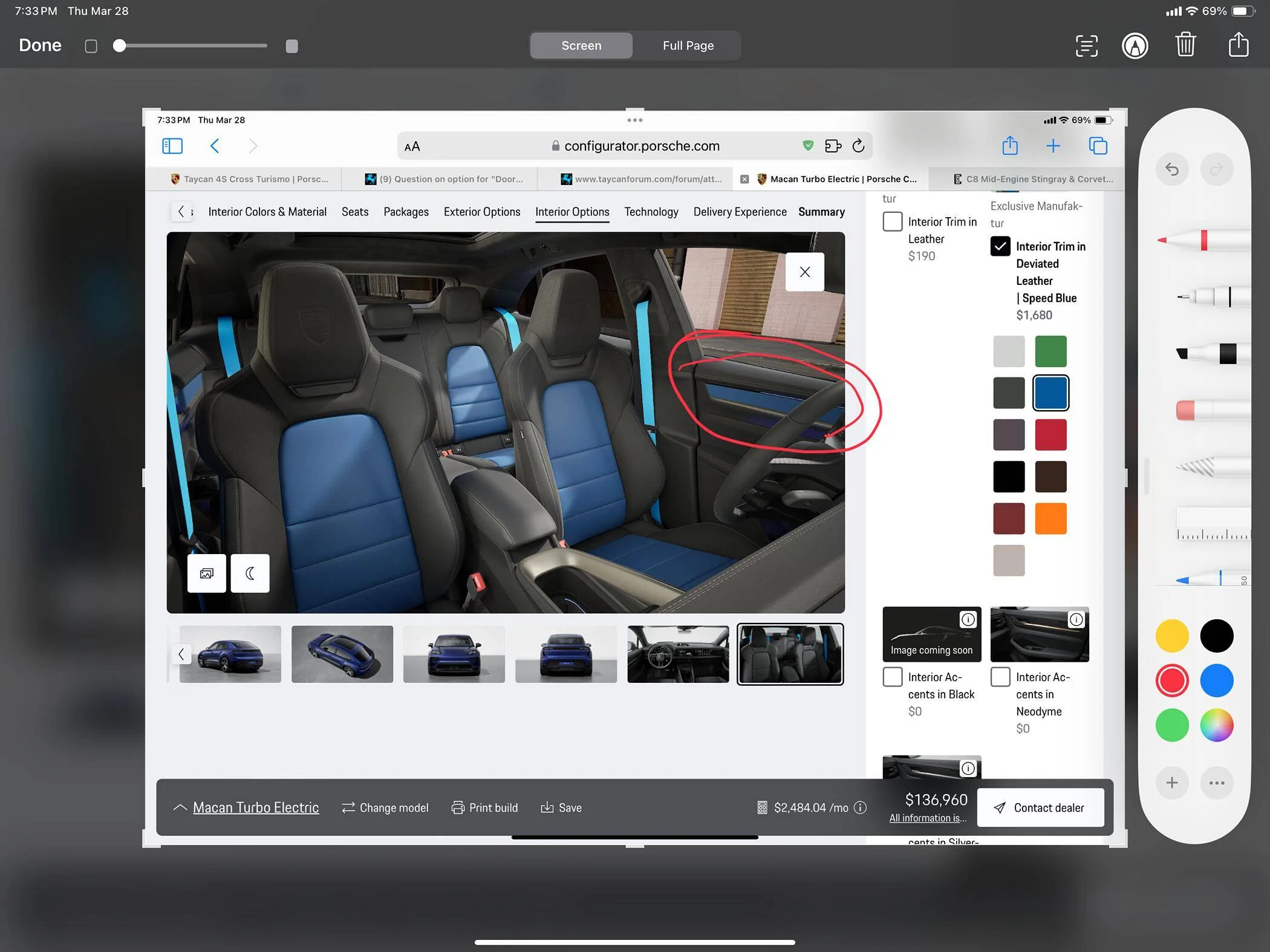 Porsche Taycan Question on option for "Door Trim Package in Leather" IMG_3901
