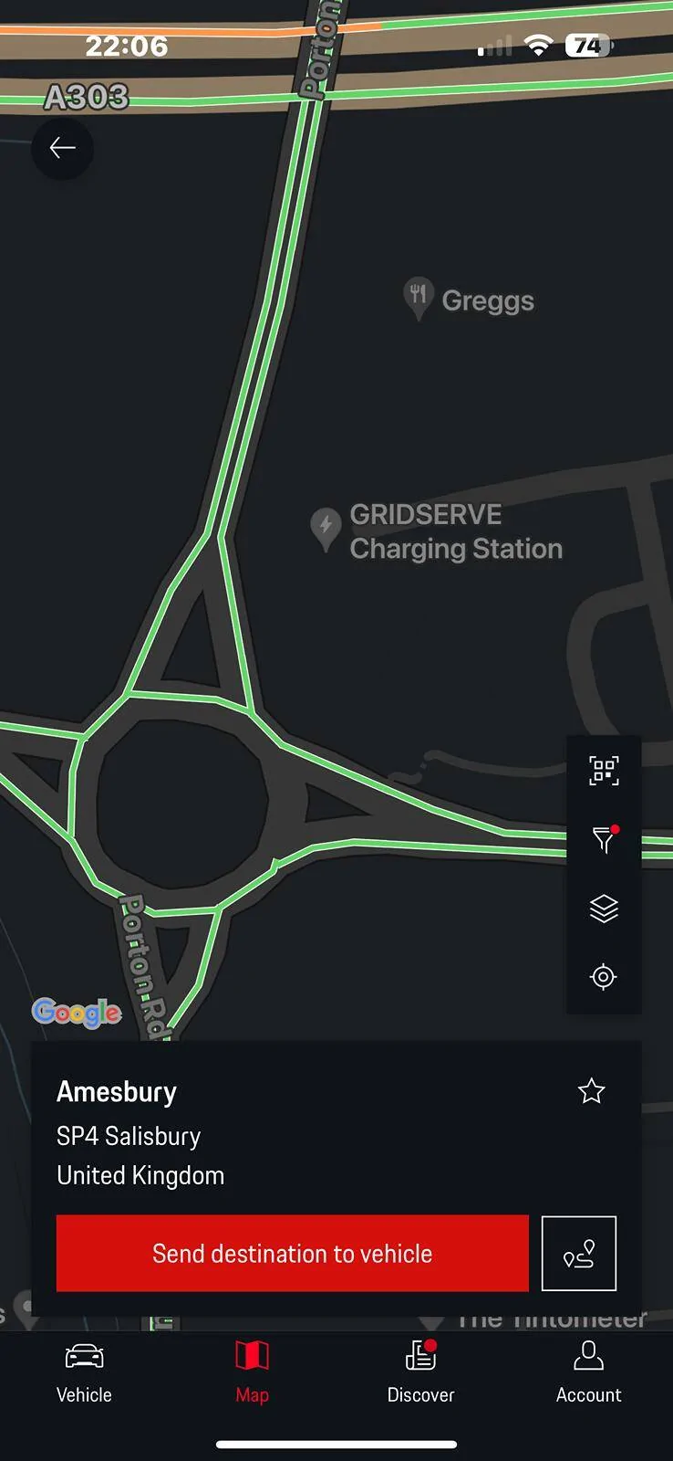 Porsche Taycan App route planner - charge stations not showing IMG_1472
