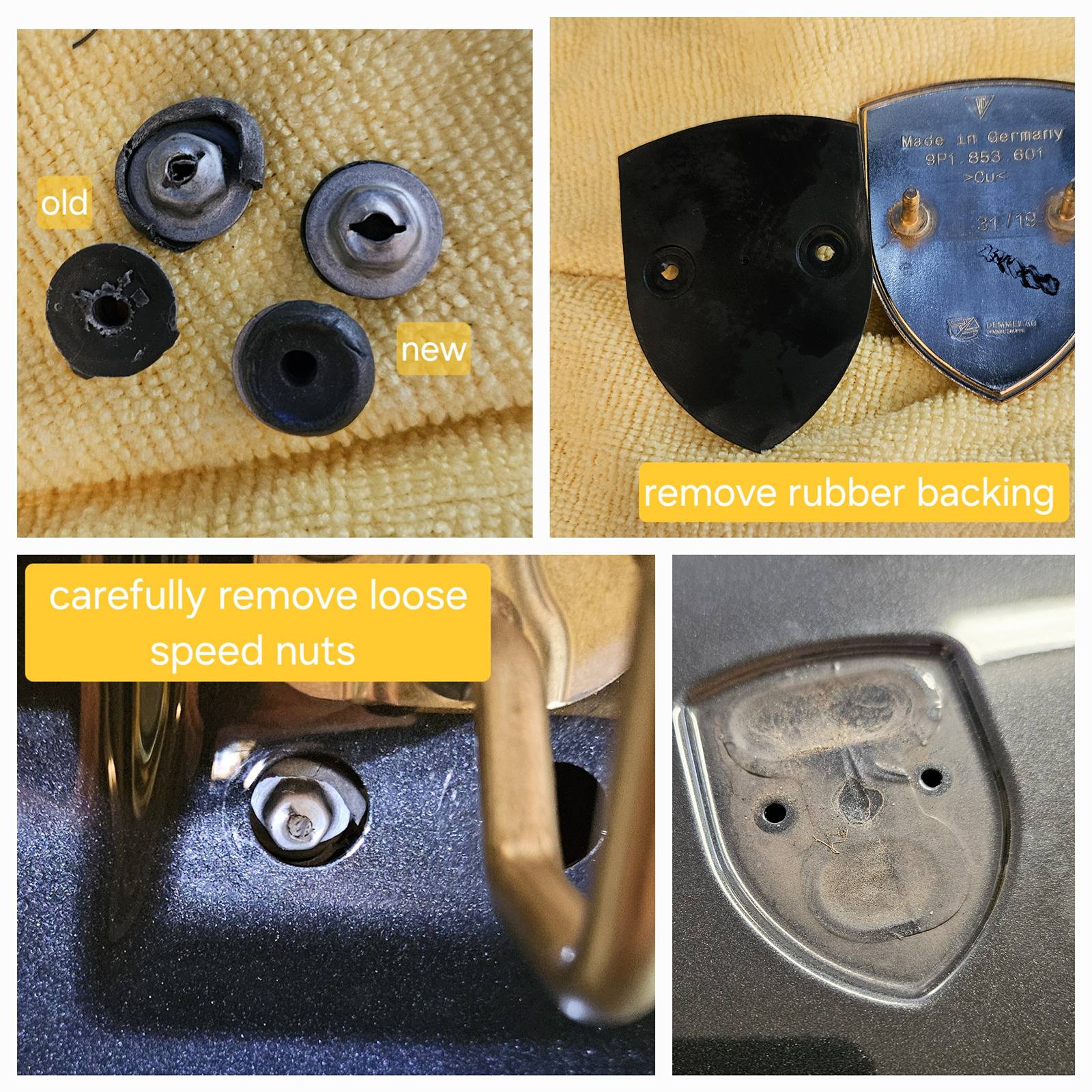 Porsche Taycan Need monochrome replacement hood emblem 20240414_162720