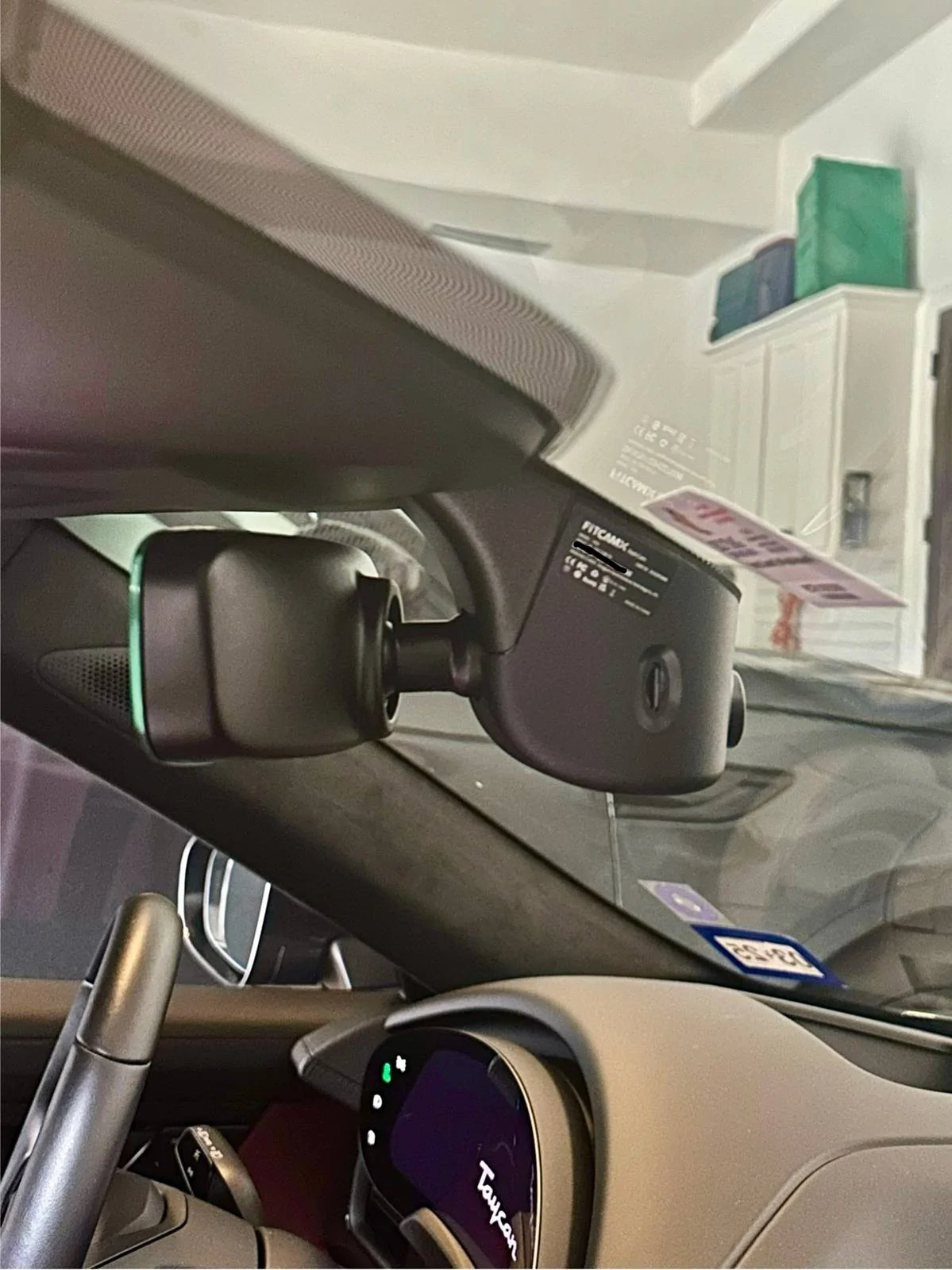 Porsche Taycan Fitcamx dashcam installation IMG_8894