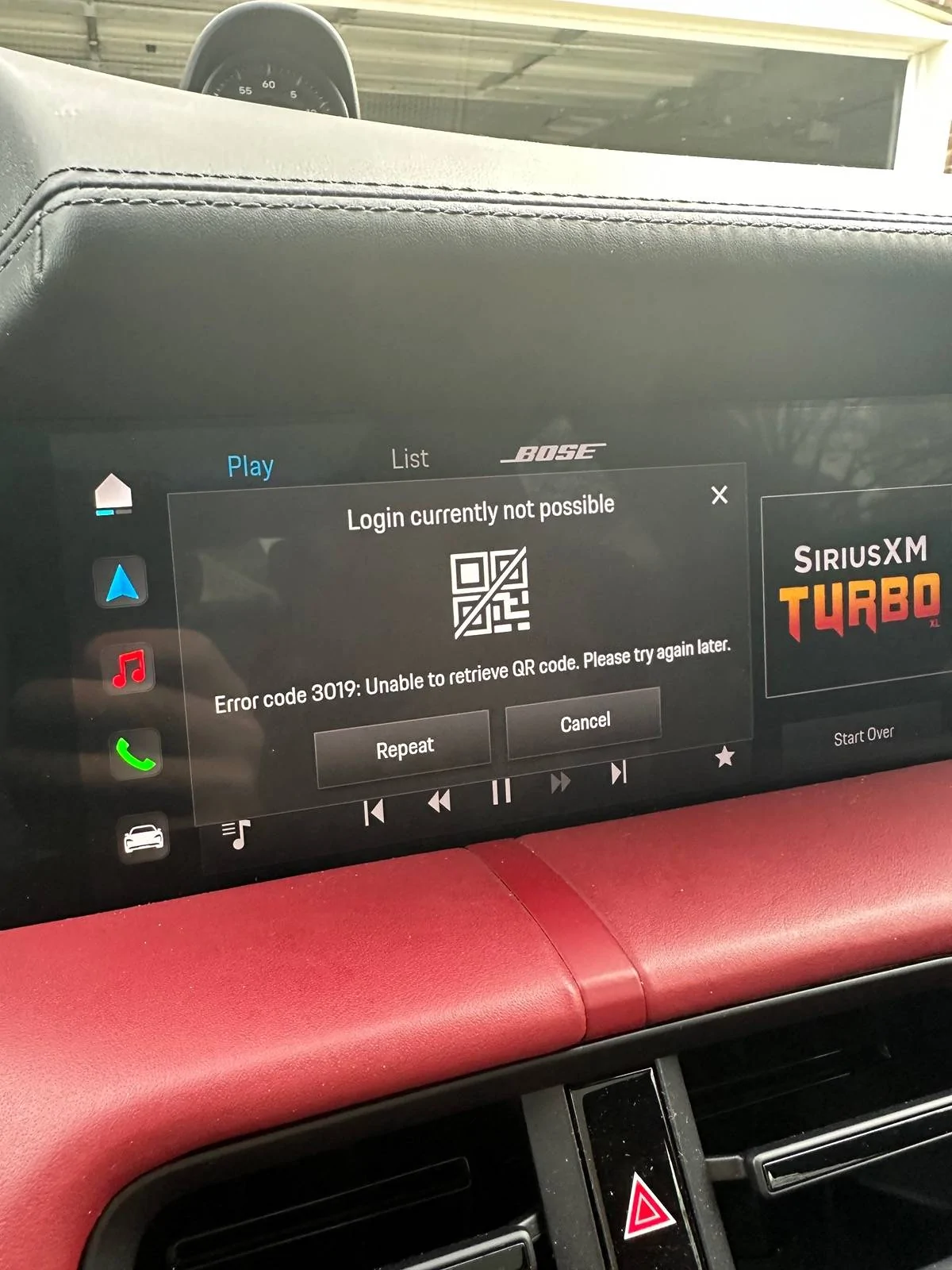 Porsche Taycan Spotify login issue IMG_2521