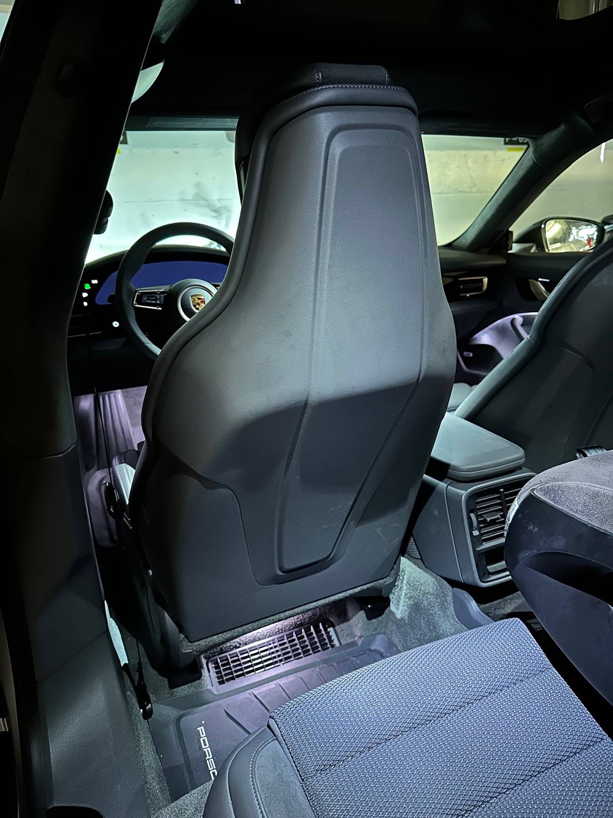 Porsche Taycan Carbon fiber seat back covers with installation steps IMG_1493