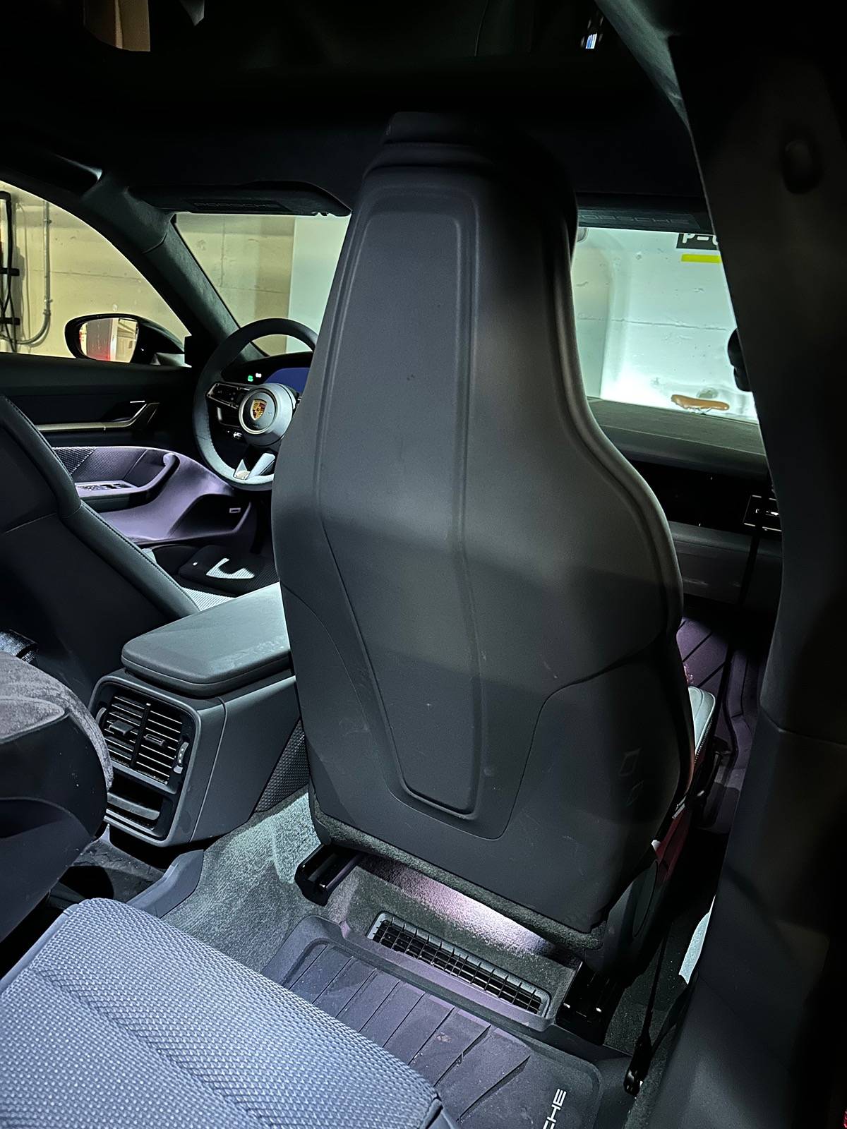 Porsche Taycan Carbon fiber seat back covers with installation steps IMG_1494