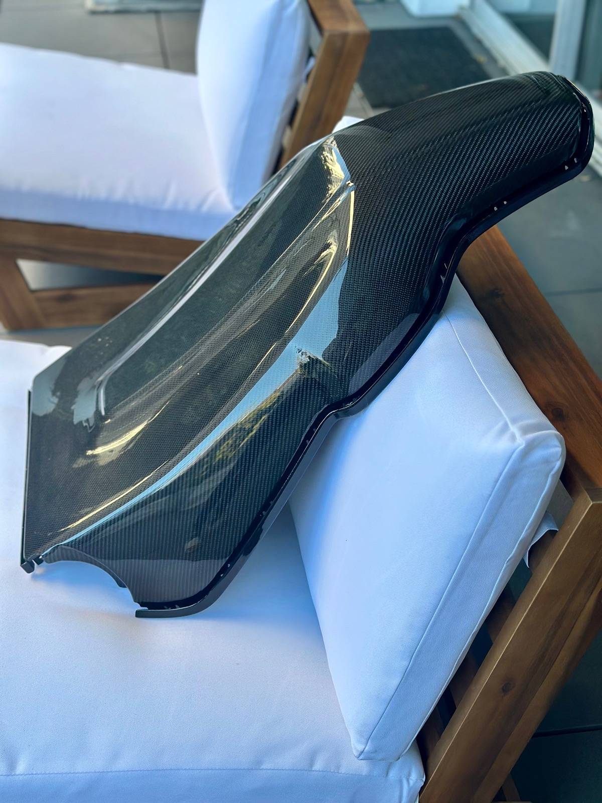 Porsche Taycan Carbon fiber seat back covers with installation steps IMG_1665