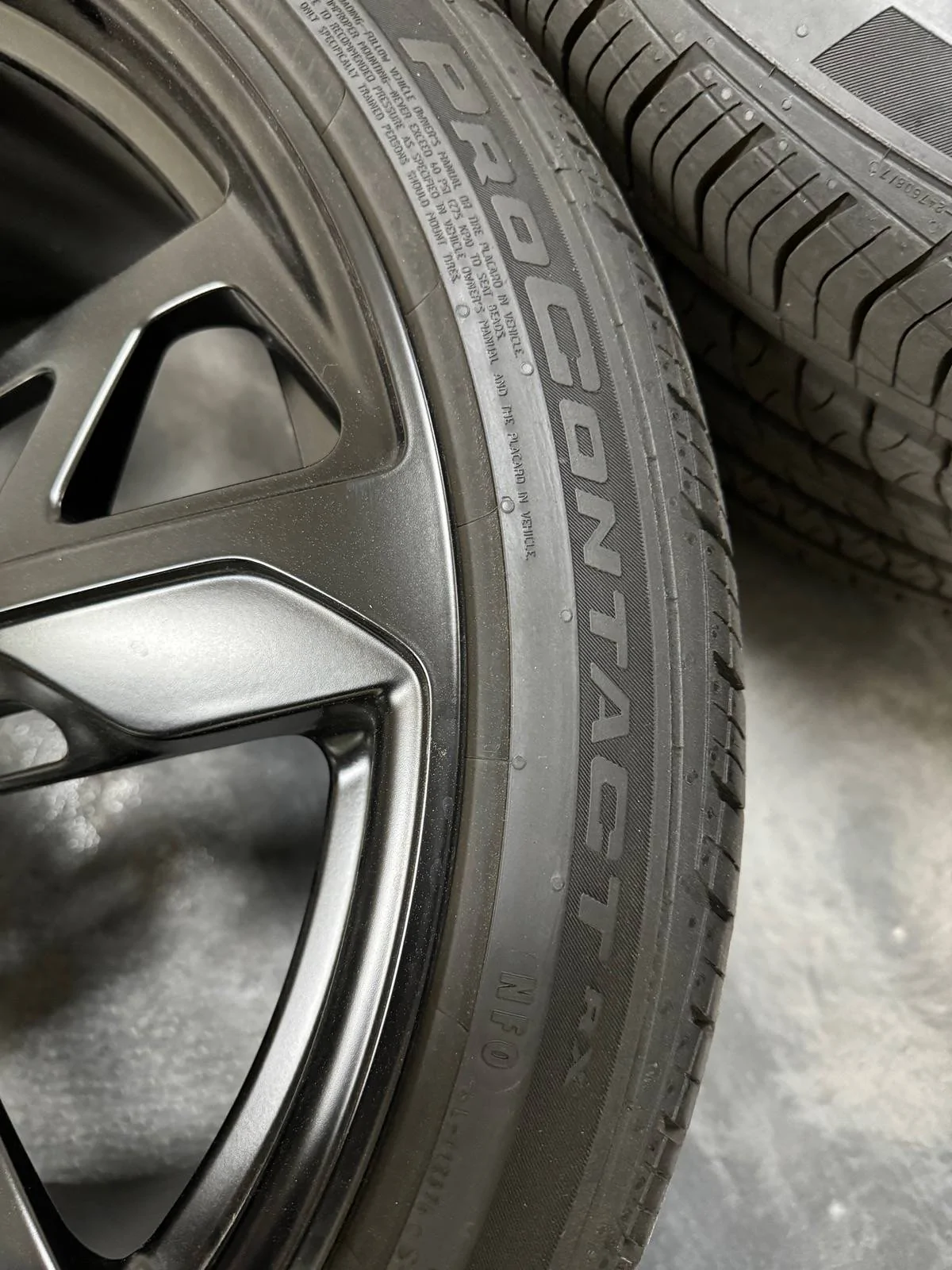 Porsche Taycan (SOLD) Porsche Cross Turismo Design 21 inch wheels in Satin Black with Continental ProContact all season tires IMG_3736