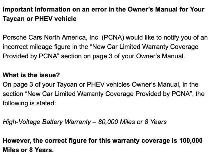 Porsche Taycan Battery Warranty Screenshot 2024-04-29 at 1.06.03 PM