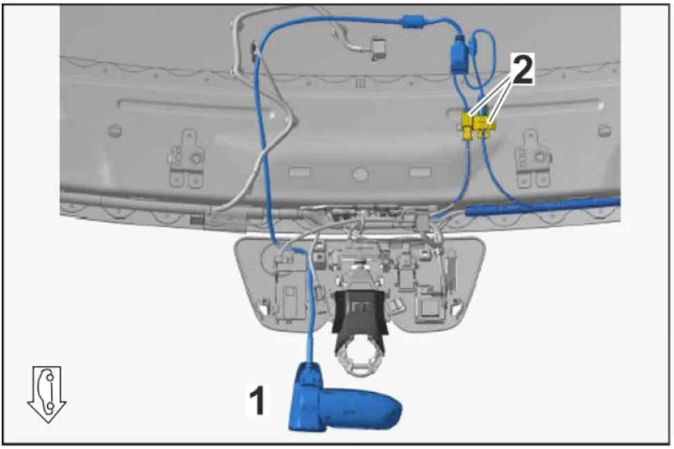 Porsche Taycan Illustrated guide to using Dashcam Prewire for 3rd party dashcam and other accessories 1714954484488-l0