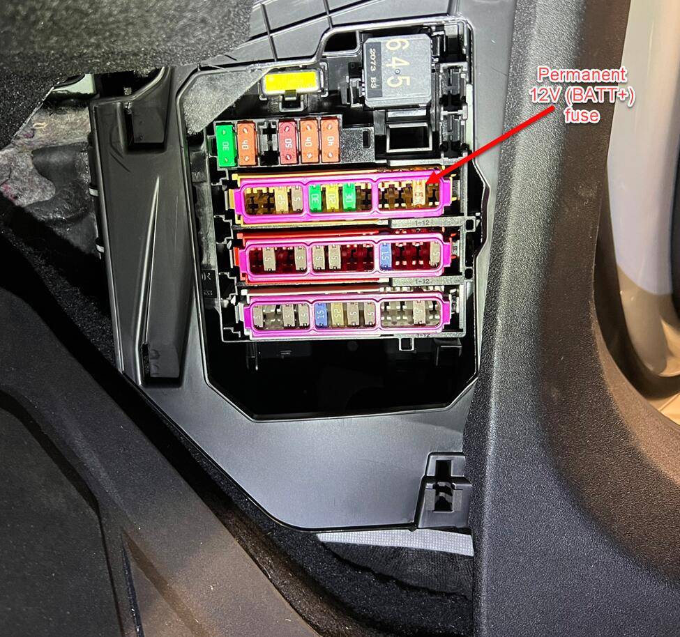 Porsche Taycan Illustrated guide to using Dashcam Prewire for 3rd party dashcam and other accessories 1714954753391-w2