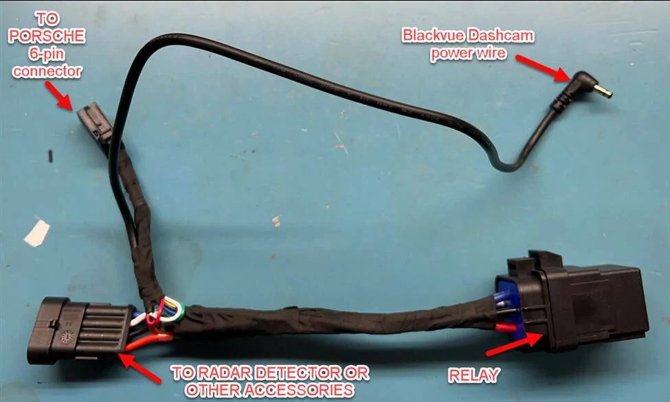 Porsche Taycan Illustrated guide to using Dashcam Prewire for 3rd party dashcam and other accessories 1714954976808-1t