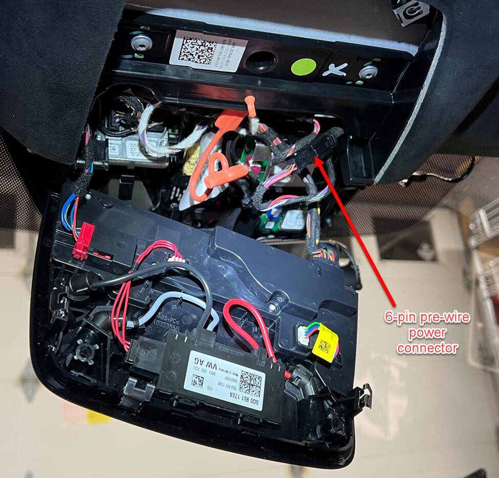Porsche Taycan Illustrated guide to using Dashcam Prewire for 3rd party dashcam and other accessories 1714955163129-h
