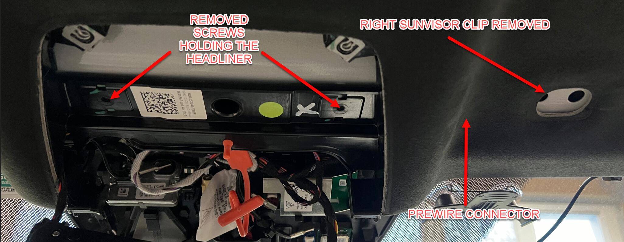 Porsche Taycan Illustrated guide to using Dashcam Prewire for 3rd party dashcam and other accessories 1714979480412-0l