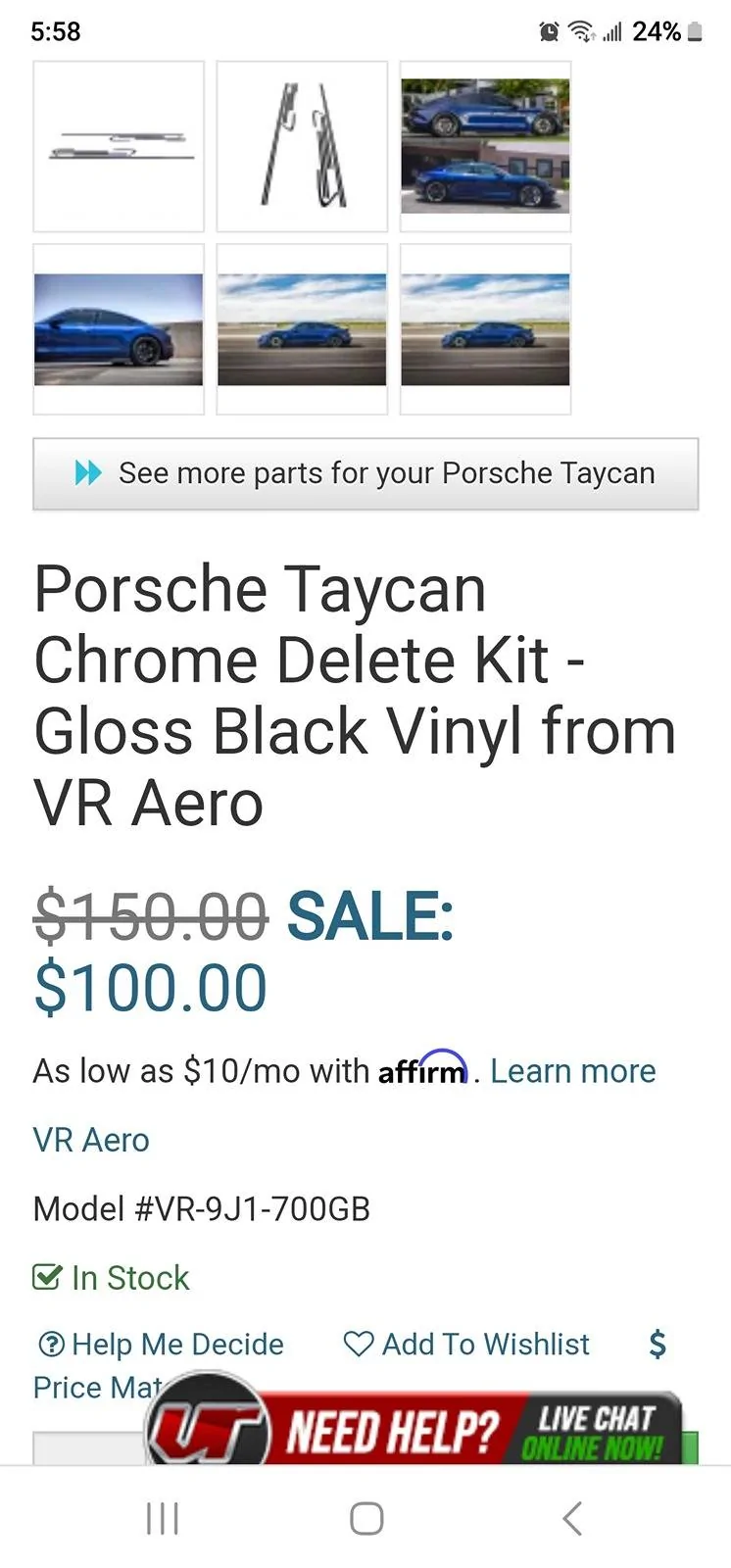 Porsche Taycan Chrome delete aftermarket options? Screenshot_20240509_175810_Chrom