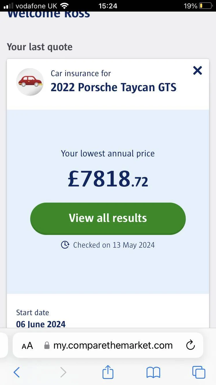 Porsche Taycan UK Insurance MADNESS IMG_4671