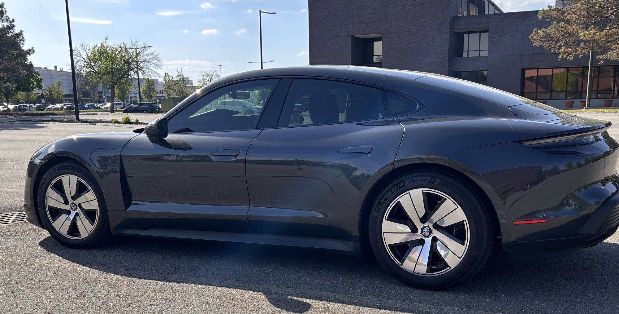 Porsche Taycan Polished base aero rims are tolerable. wheels