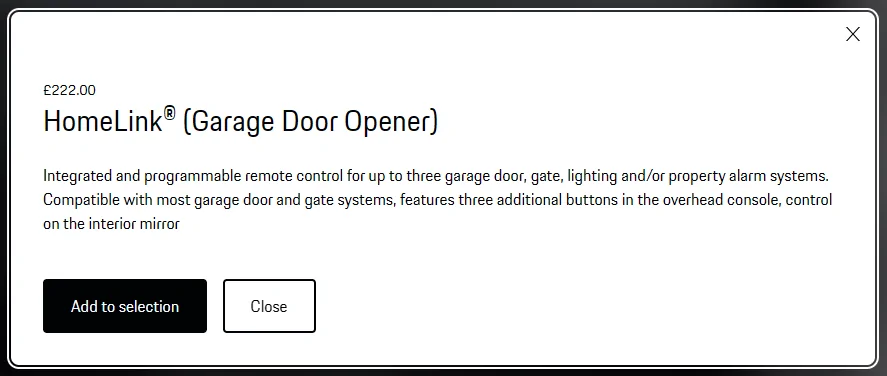 Porsche Taycan Can't set up a Homelink 1715786765257-zf