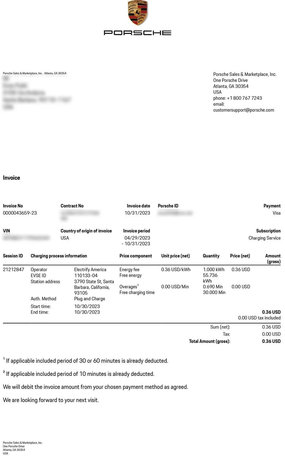 Porsche Taycan Bogus Porsche Charging Billing Porsche Invoic