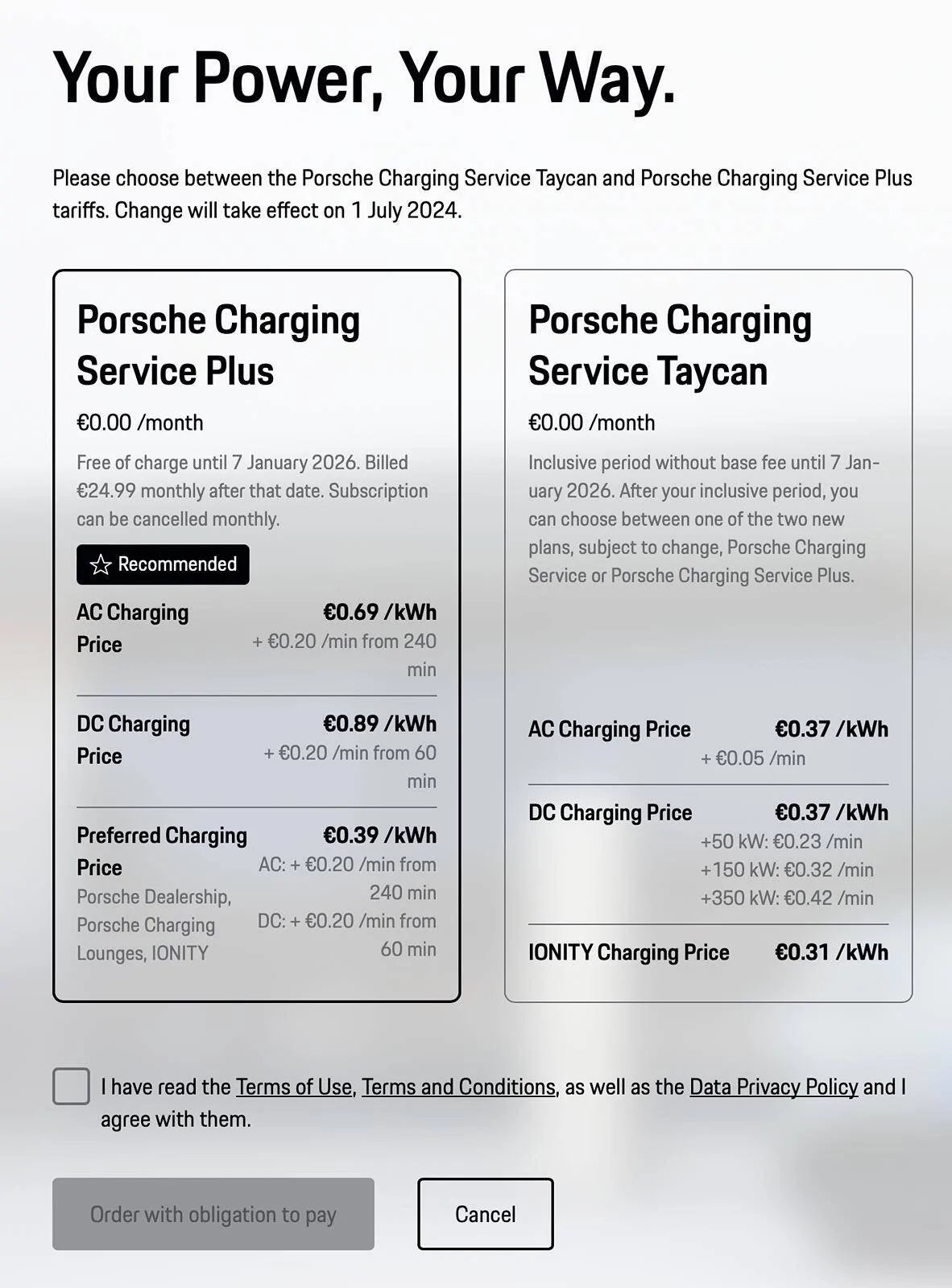 Porsche Taycan Porsche Charging Service Plus Screenshot 2024-06-03 at 20.31.45