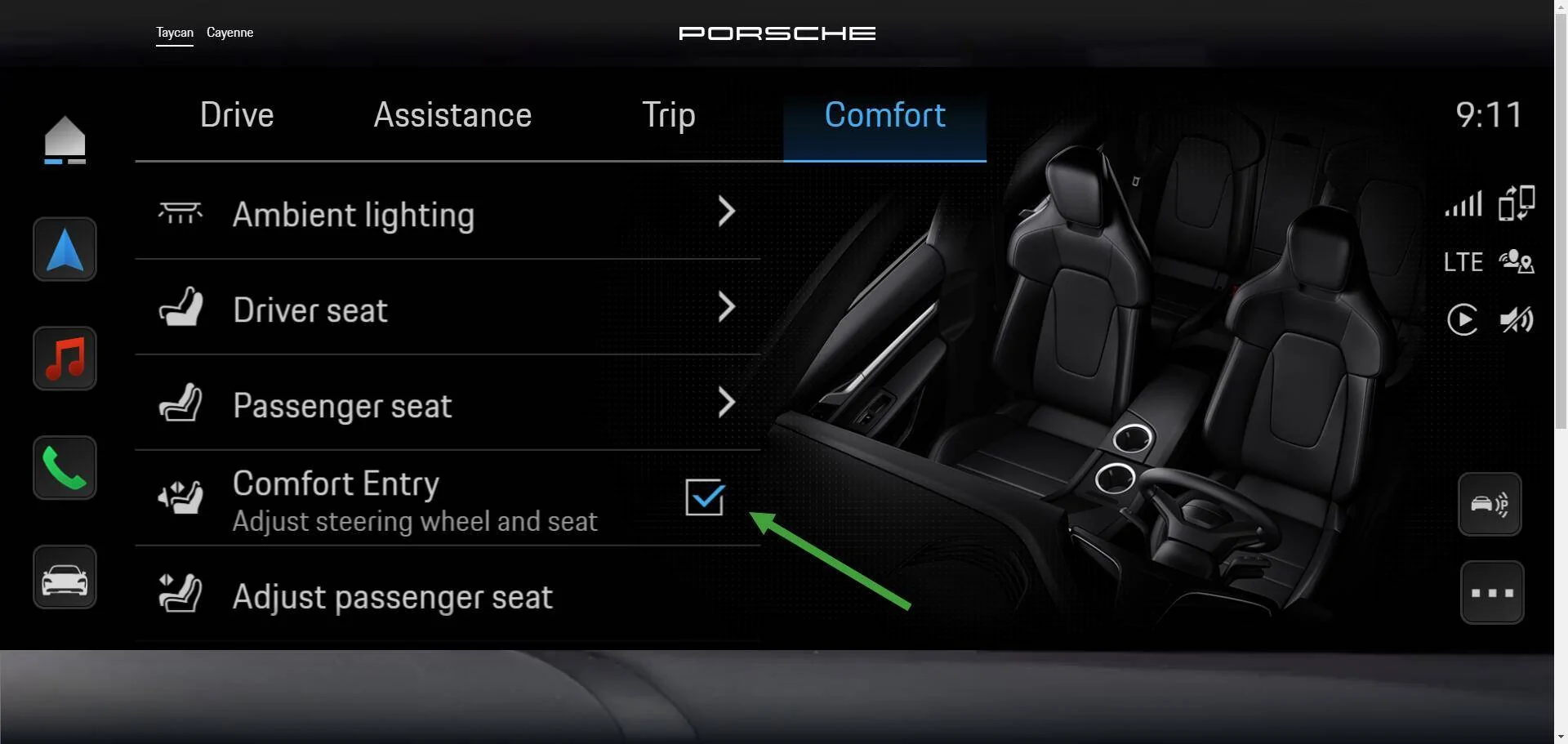 Porsche Taycan Taycan Seat Memory and Comfort Entry Issues 1717583956252-ga
