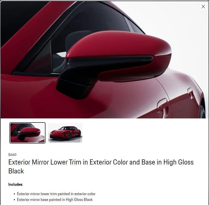 Porsche Taycan Upgrade to carbon fiber mirrors 1