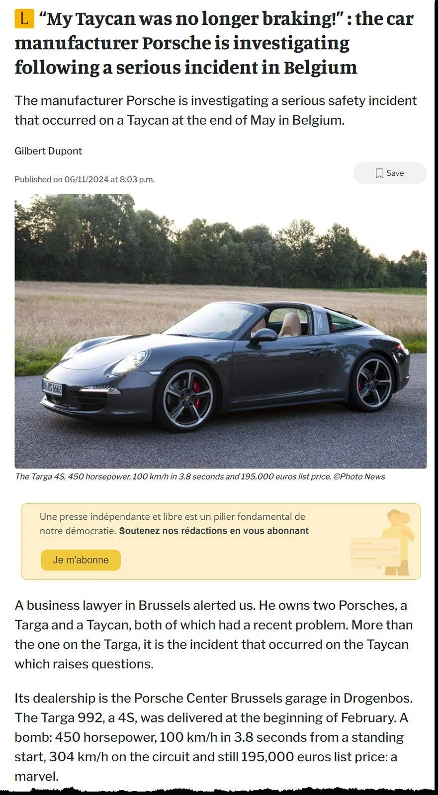 Porsche Taycan Complete brake failure !! 1718178503590-c4