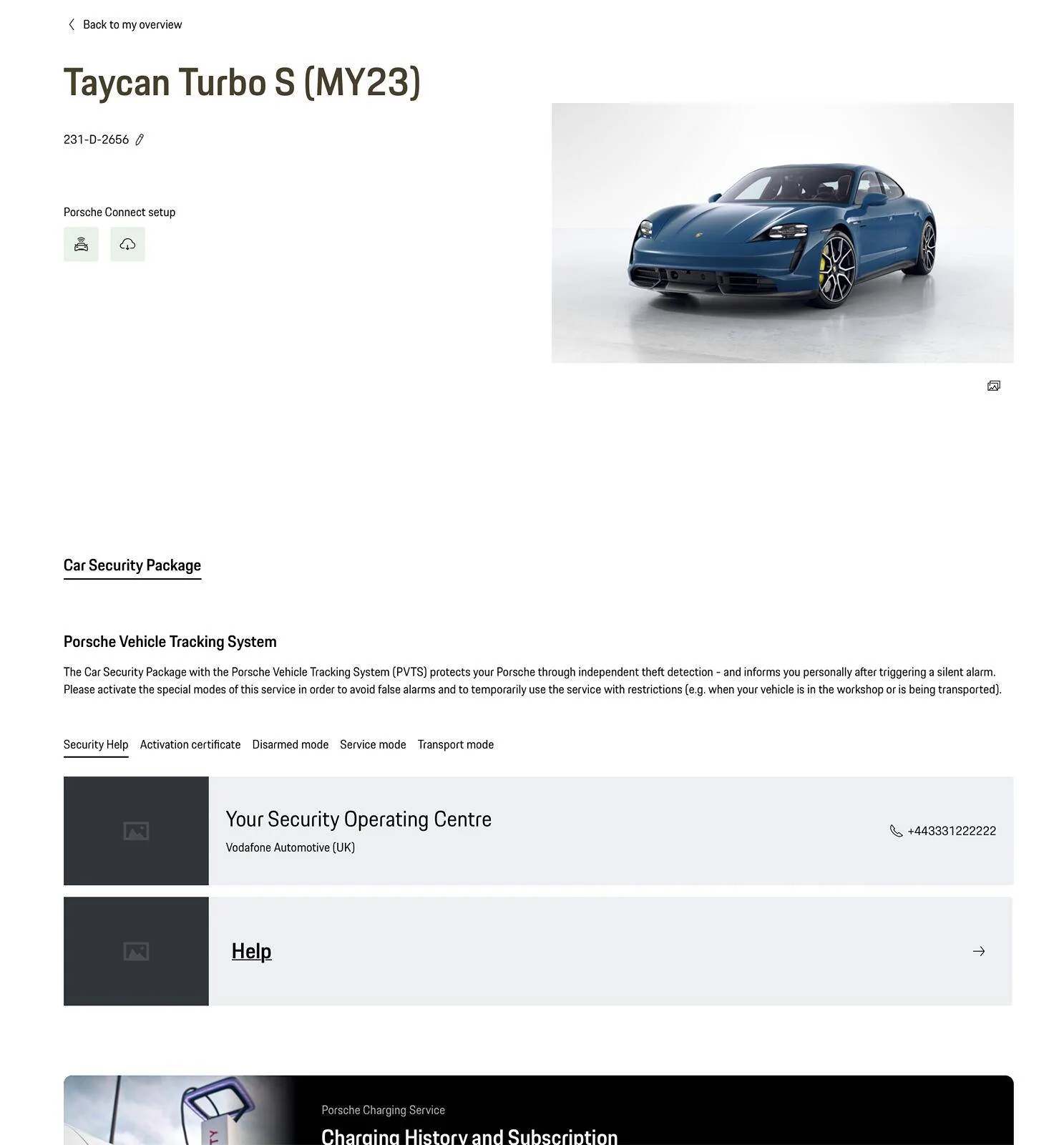 Porsche Taycan My Porsche (via web) being retired. Screenshot 2024-06-15 at 09.23.43