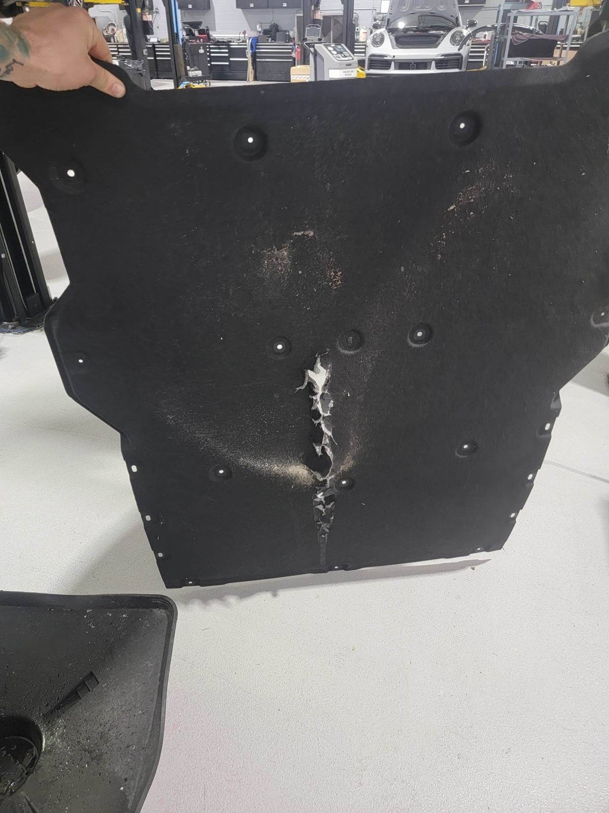 Porsche Taycan Taycan 4S Damaged While in For Recall Work at Dealer trailer-hitch-incident-4