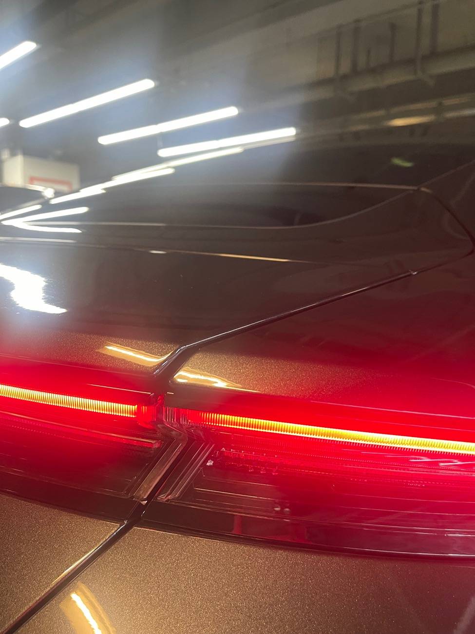 Porsche Taycan Misaligned rear spoiler IMG_7600