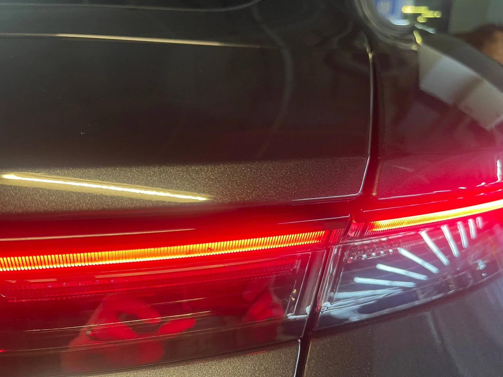 Porsche Taycan Misaligned rear spoiler IMG_7602