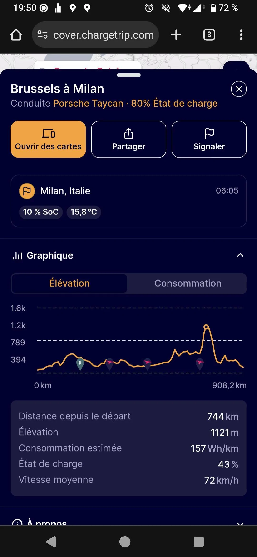Porsche Taycan new IONITY app with route planner .... Screenshot_20240703-195015