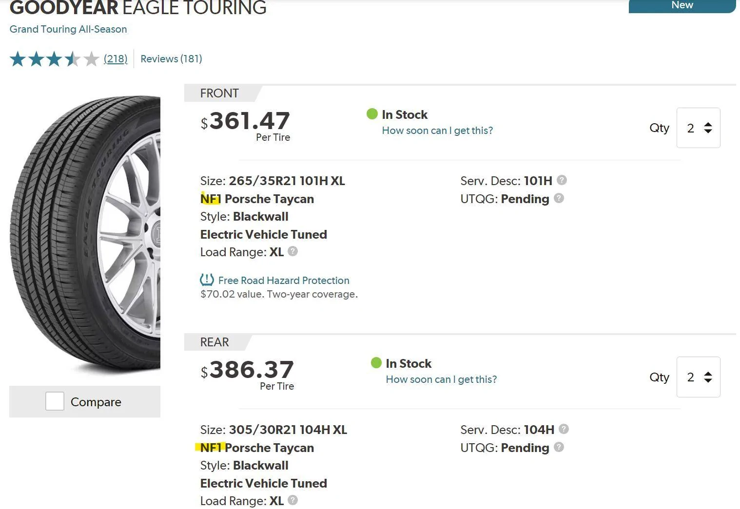 Porsche Taycan New Goodyear NF1 Tires 1720304800828-ki