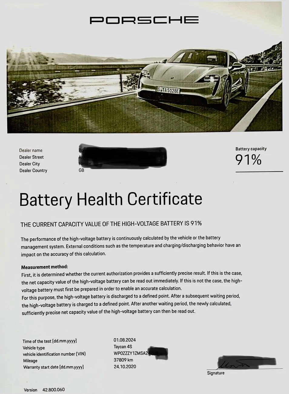 Porsche Taycan 🔋 Baseline for HV Battery SoH Performance (Battery Degradation Data by Taycan Owners) IMG_3591
