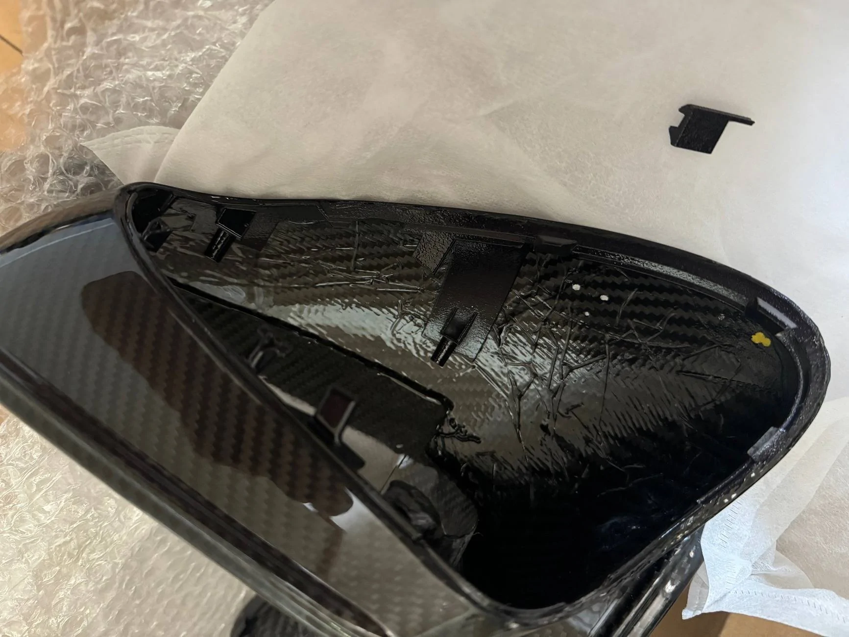 Porsche Taycan Upgrade to carbon fiber mirrors IMG_1549