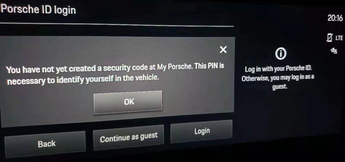 Porsche Taycan PCM Wouldn’t Accept Password @ Delivery - Bug Found? 1598831225559