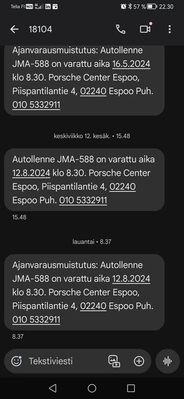 Porsche Taycan 1 year 8 months gone -  Electrical system fault Screenshot_20240814_223006_com.google.android.apps.messaging