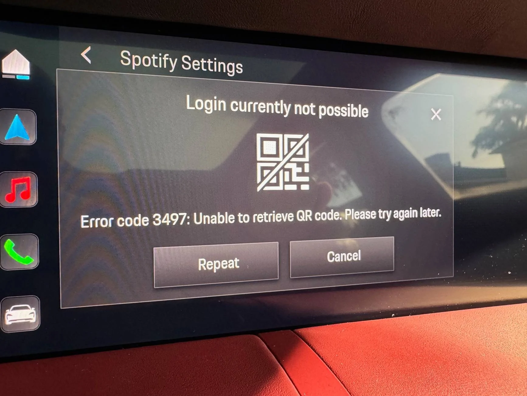 Porsche Taycan All the Spotify errors... Spotify_login_not_possibl