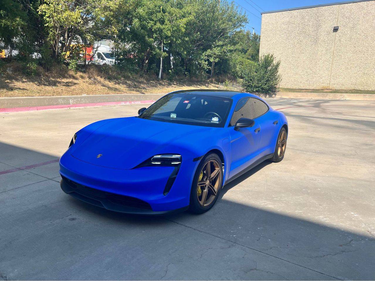 Porsche Taycan New wrap and PPF:  "Shark Blue" vinyl + Satin PPF 456460871_10161917181028459_6822184589848026585_n