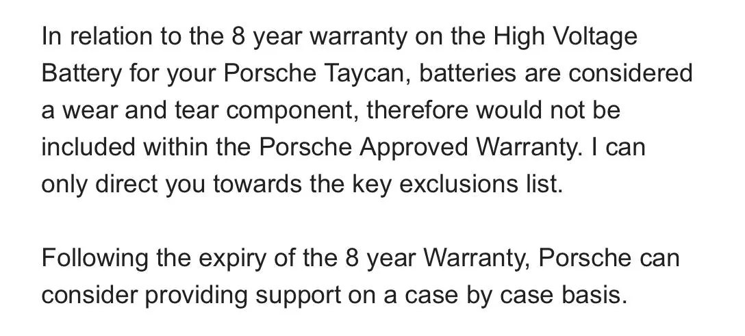 Porsche Taycan What happens after 8 year battery warranty? IMG_3602