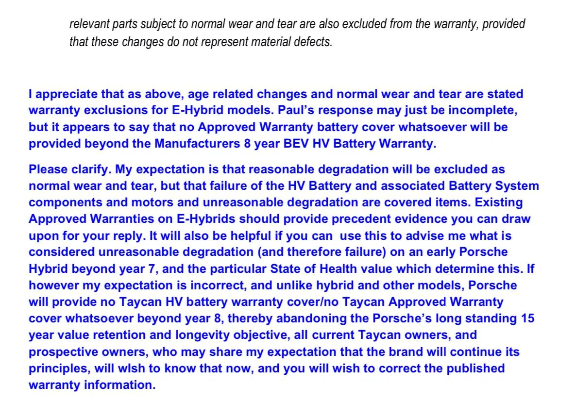 Porsche Taycan What happens after 8 year battery warranty? IMG_3604