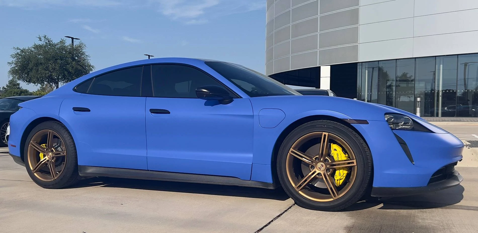 Porsche Taycan New wrap and PPF:  "Shark Blue" vinyl + Satin PPF IMG_4560