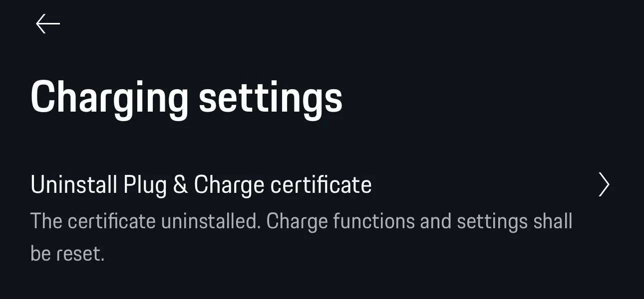 Porsche Taycan Uninstall Plug & Charge Certificate IMG_8336