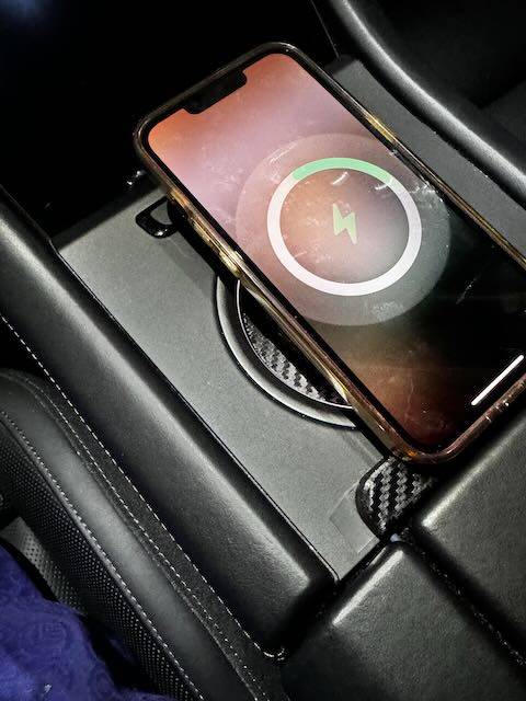 Porsche Taycan Taycan Phone Charger / Holder (3D Printed): Conceals Charger Cable, No Console Modifications Needed IMG_1302