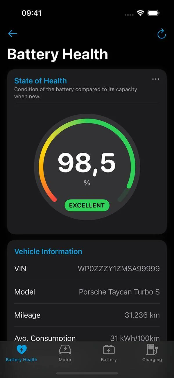 Porsche Taycan Using Car Scanner App to log, understand and diagnose Taycan eFlow - Porsche Taycan - State of Health - Battery Check