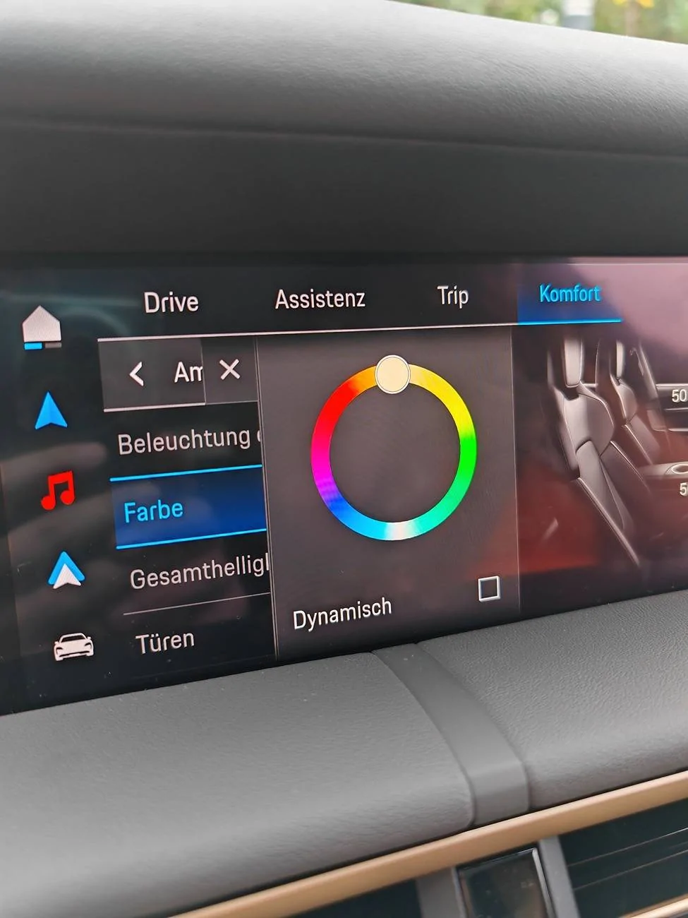 Porsche Taycan Another first world problem software moan - ambient lighting IMG_20240927_104927