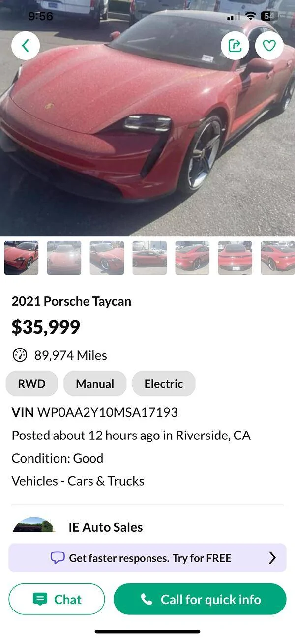 Porsche Taycan 45K?  How low can it go (depreciation)? IMG_7195