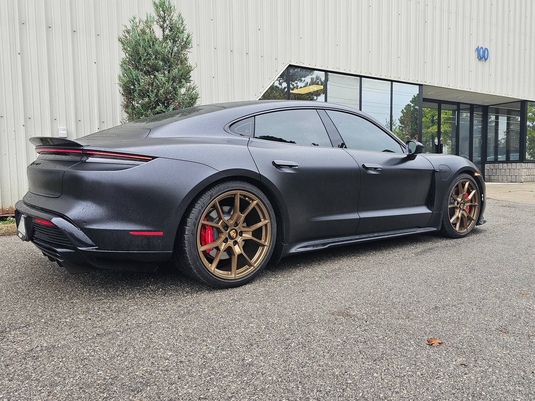 Porsche Taycan Powder coated my black RS Spyders wheels to bronze 20240924_134638